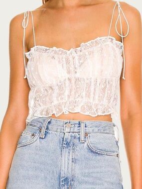 JULES ruffled lace Crop Top - For Love & Lemons